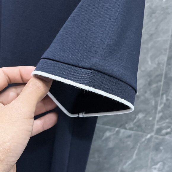 Kiton Navy Blue Contrast Polo Shirt - Picture 6 of 9